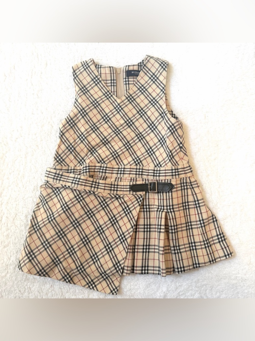 Burberry Baby Girl Dress 12m Nova Check Plaid One Piece Beige Infant Skirt